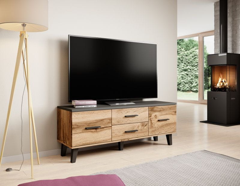 eoshop TV stolík Lotta, 140 cm (2D2S), dub wotan